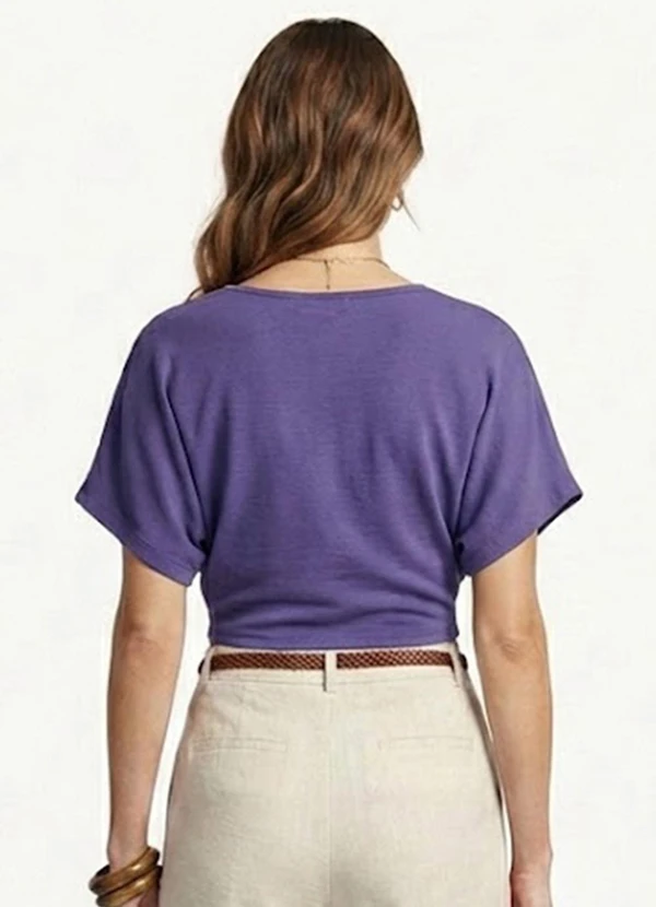 Infinita Cor - Blusa Cropped Feminina Roxo 2