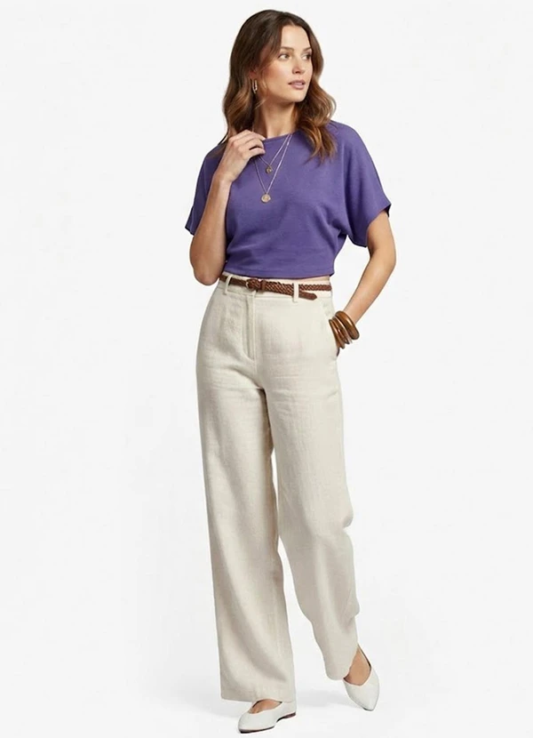 Infinita Cor - Blusa Cropped Feminina Roxo 3