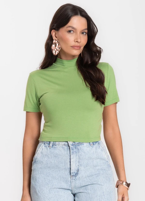Select - Blusa Cropped Feminina Verde