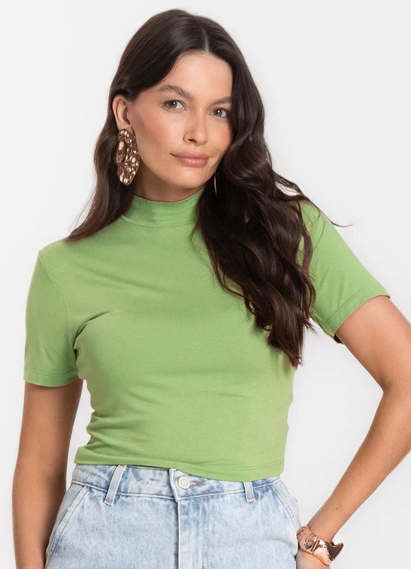 Select - Blusa Cropped Feminina Verde 4