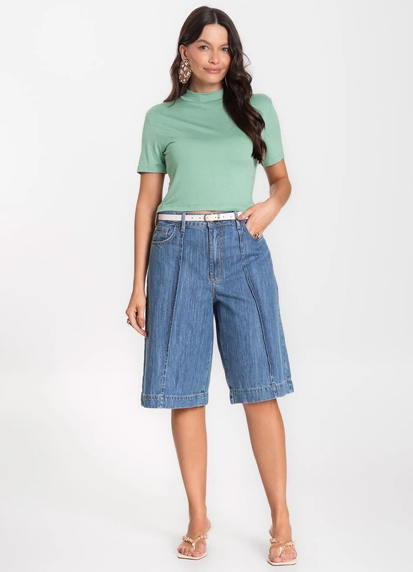 Select - Blusa Cropped Feminina Verde 3