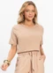 Select - Blusa Cropped Lisa Amarelo - variação: Marrom
