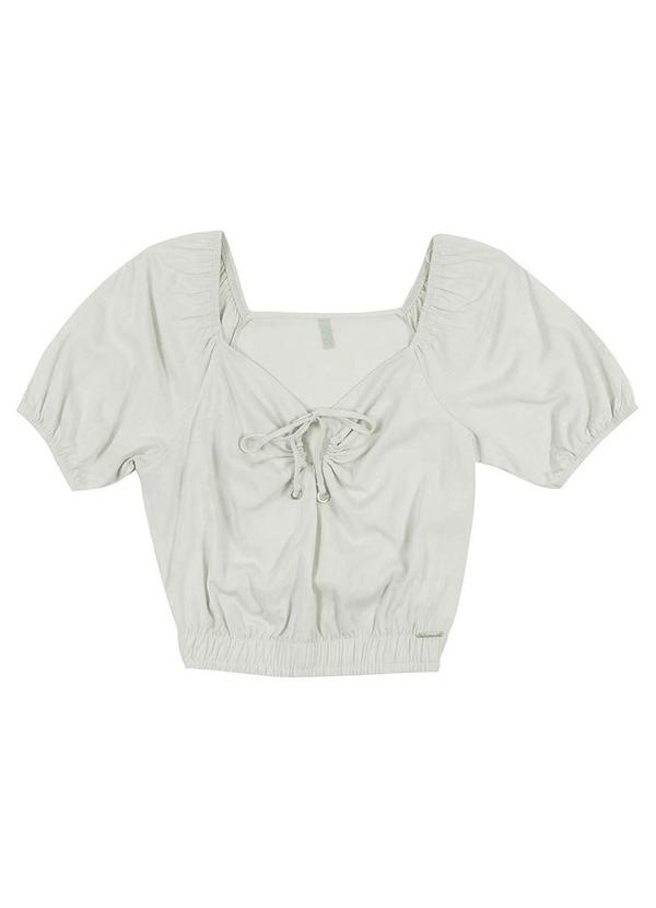 Cativa - Blusa Cropped Manga Curta Bege