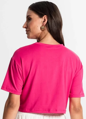 Rovitex - Blusa Cropped Manga Curta Rosa - ROVITEX
