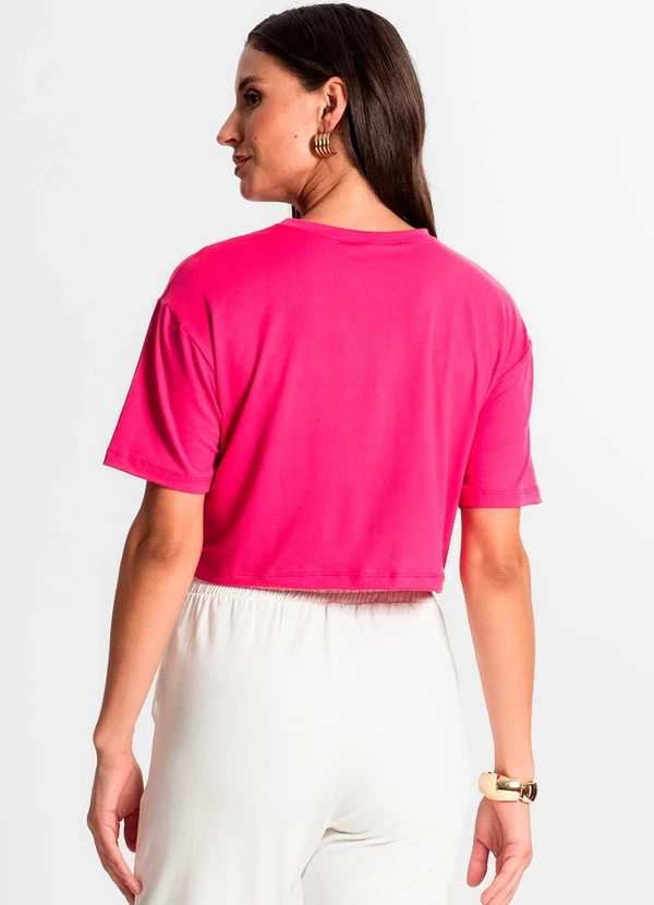 Rovitex - Blusa Cropped Manga Curta Rosa 4