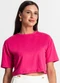 Rovitex - Blusa Cropped Manga Curta Verde - variação: Rosa