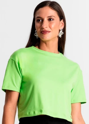 Rovitex - Blusa Cropped Manga Curta Verde - ROVITEX