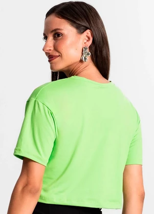 Rovitex - Blusa Cropped Manga Curta Verde - ROVITEX