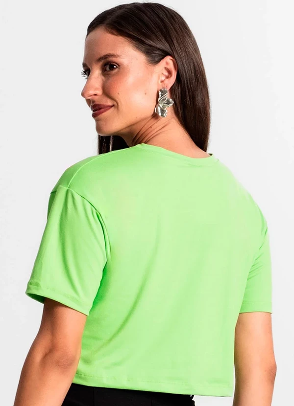 Rovitex - Blusa Cropped Manga Curta Verde 2
