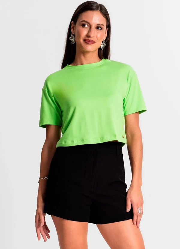 Rovitex - Blusa Cropped Manga Curta Verde 3