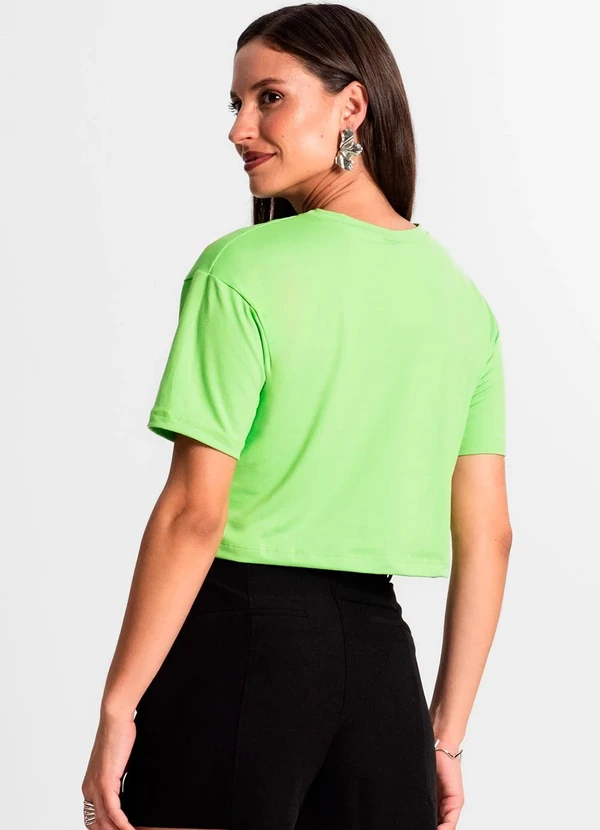 Rovitex - Blusa Cropped Manga Curta Verde 4