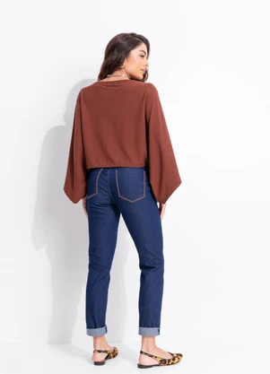 Colcci - Blusa Cropped Marrom - COLCCI
