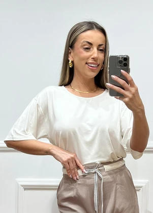 Doce Tom - Blusa Cropped Oversized Branca - DOCE TOM