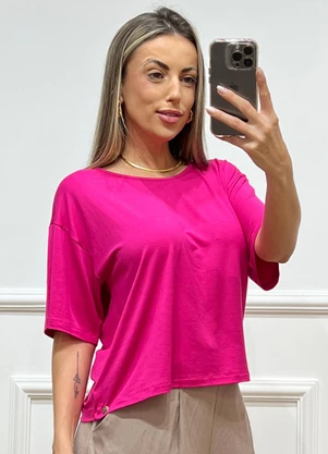 Doce Tom - Blusa Cropped Oversized Rosa  - DOCE TOM
