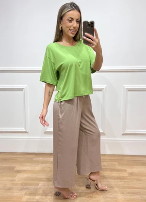 Doce Tom - Blusa Cropped Oversized Verde - DOCE TOM