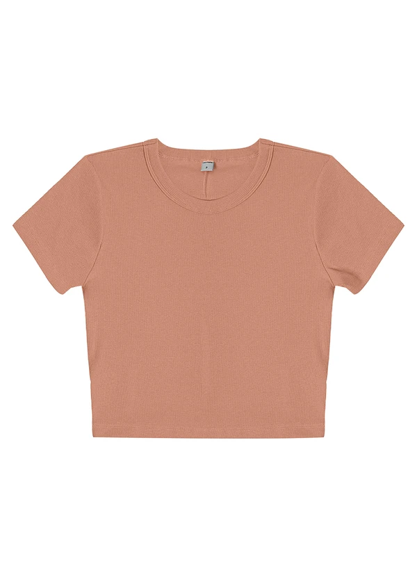 Rovitex - Blusa Cropped Ribana Básica Marrom 3