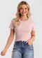 Rovitex - Blusa Cropped Ribana Básica Rosa - variação: Rosa