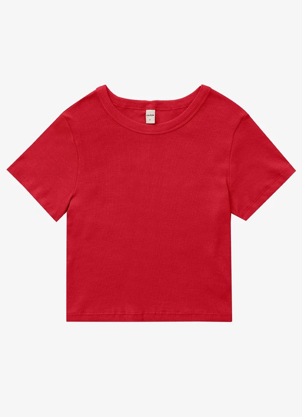 Rovitex - Blusa Cropped Ribana Básica Vermelho 5