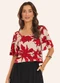 Rovitex - Blusa Cropped Visco Maquinetada Vermelho - variação: Vermelho