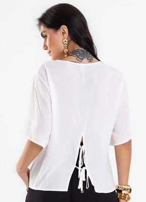 Rovitex - Blusa Curta Feminina Viscose Khyara Bege - ROVITEX