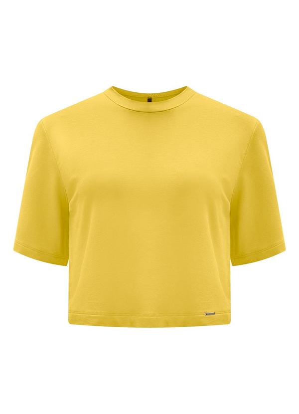 Lunender - Blusa Curta Lisa Malha Viscose Elastano Amarelo