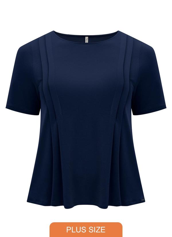 Lunender Mais Mulher - Blusa D Plus Size com Pregas Laterais Azul 1