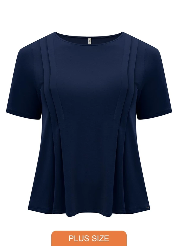 Lunender Mais Mulher - Blusa D Plus Size com Pregas Laterais Azul