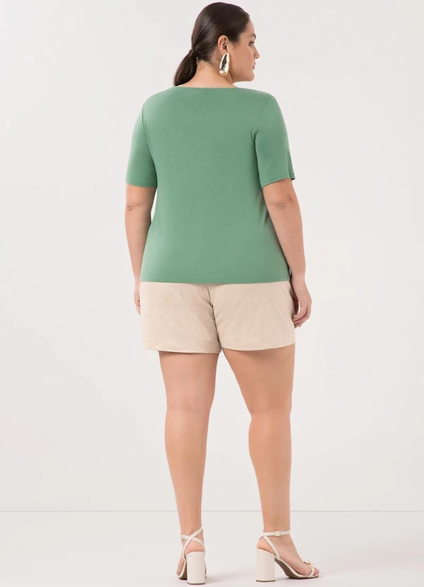 Lunender Mais Mulher - Blusa D Plus Size com Pregas Laterais Verde 4