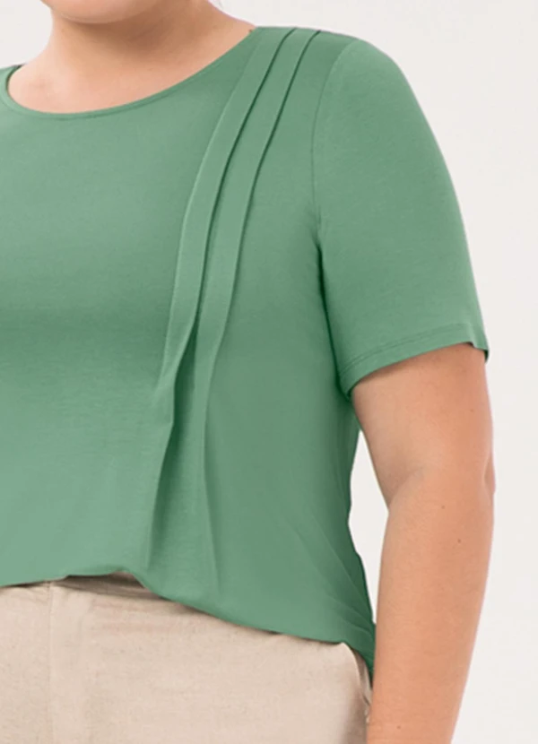 Lunender Mais Mulher - Blusa D Plus Size com Pregas Laterais Verde 5