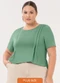Lunender Mais Mulher - Blusa D Plus Size com Pregas Laterais Bege - variação: Verde