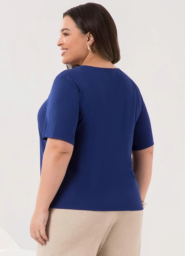 Lunender Mais Mulher - Blusa D Plus Size com Recorte no Decote Azul 2