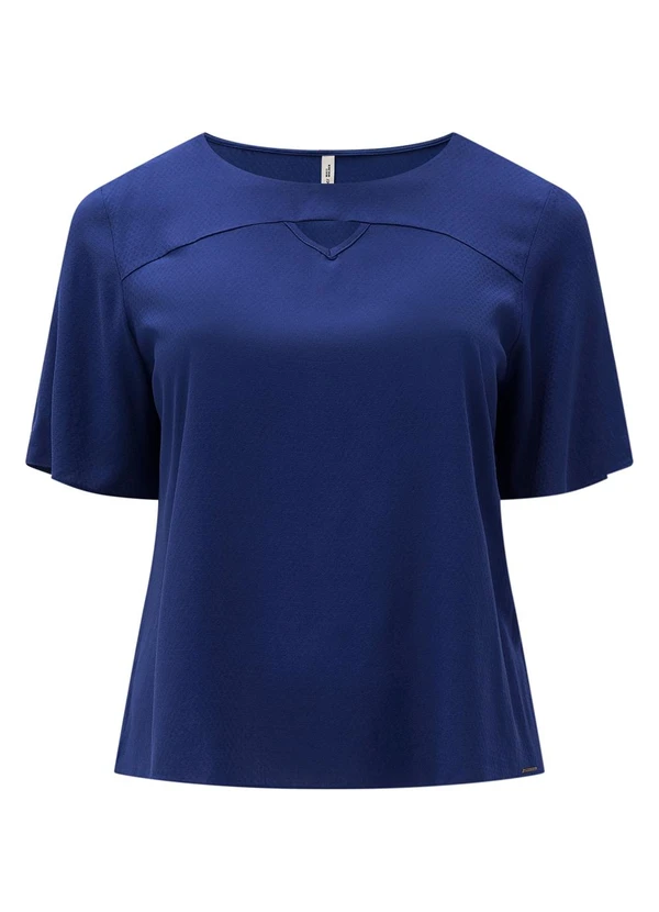Lunender Mais Mulher - Blusa D Plus Size com Recorte no Decote Azul 6