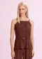 Angel - Blusa de Alfaiataria Bege - variação: Marrom