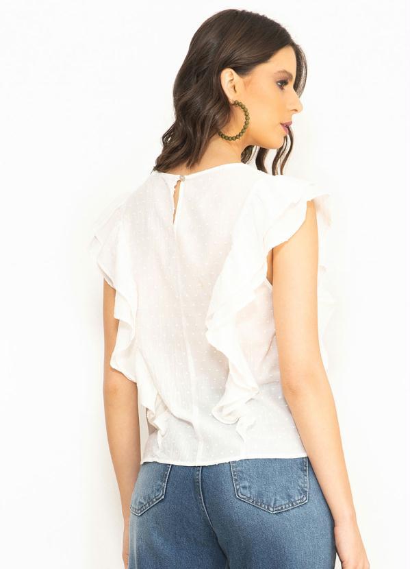 Farm - Blusa de Laise Babados Entremeio Branca 2