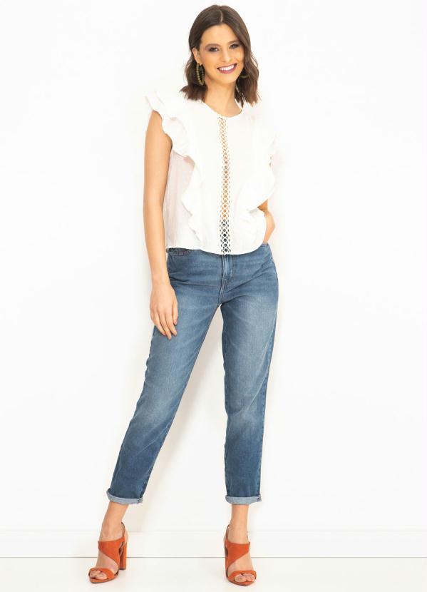 Farm - Blusa de Laise Babados Entremeio Branca 3