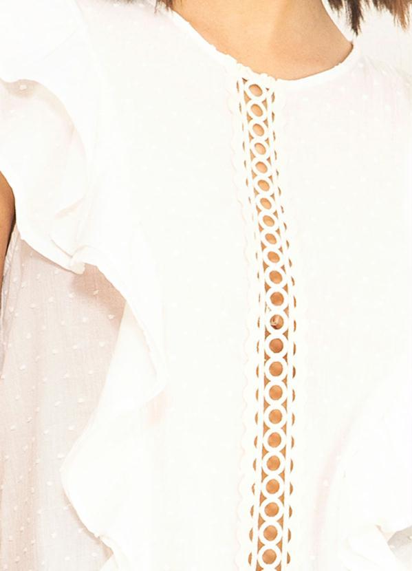 Farm - Blusa de Laise Babados Entremeio Branca 6