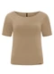 Lunender - Blusa de Malha com Mangas Curtas Bege - variação: Bege