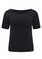 Lunender - Blusa de Malha com Mangas Curtas Bege - variação: Preto