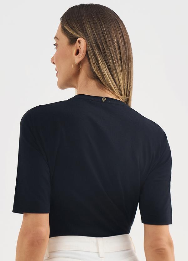 Principessa - Blusa de Malha em Algodão com Elastano Preto Diandra 2