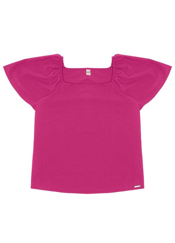 Rovitex - Blusa de Manga Ampla com Elástico Rosa 4