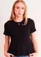 Sofie - Blusa de Manga Curta Allure em Bodycon Bordô - variação: Blusa de Manga Curta Allure em Malha Bodycon (Pret