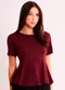 Sofie - Blusa de Manga Curta Allure em Bodycon Bordô - variação: Bordô