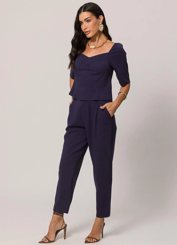 Doce Trama - Blusa de Manga Curta Azul 3