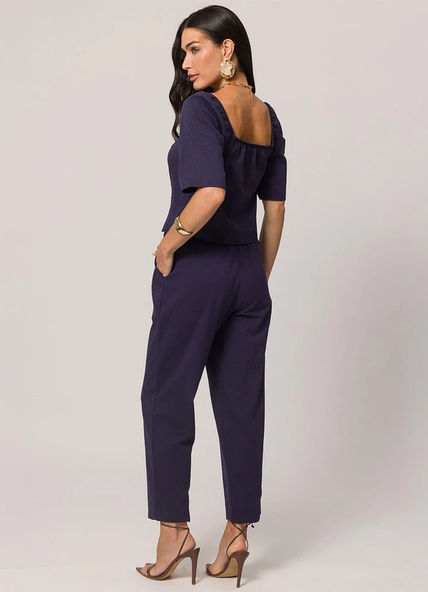 Doce Trama - Blusa de Manga Curta Azul 4