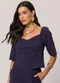 Doce Trama - Blusa de Manga Curta  Azul - variação: Azul
