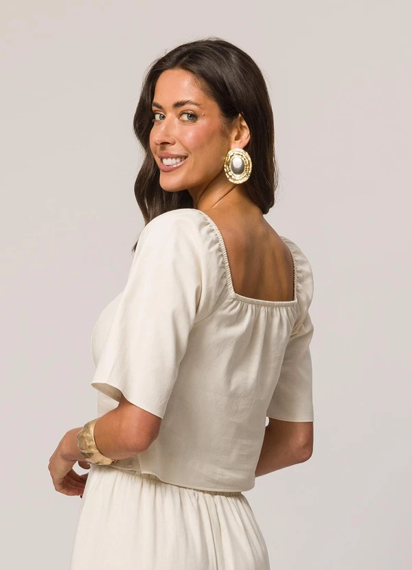 Doce Trama - Blusa de Manga Curta Branco 2