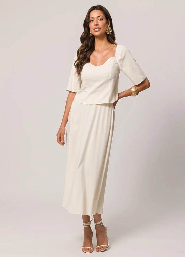 Doce Trama - Blusa de Manga Curta Branco 3