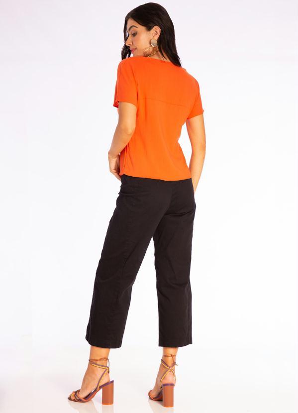 Doce Trama - Blusa de Manga Curta com Miçanga Laranja 4
