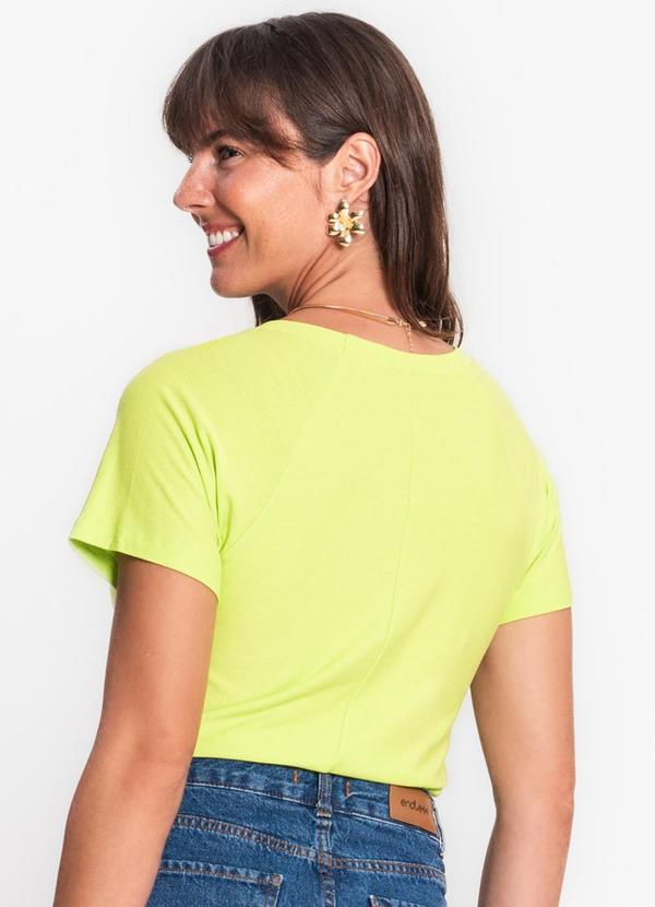 Rovitex - Blusa de Manga Curta e Decote Redondo Verde 3