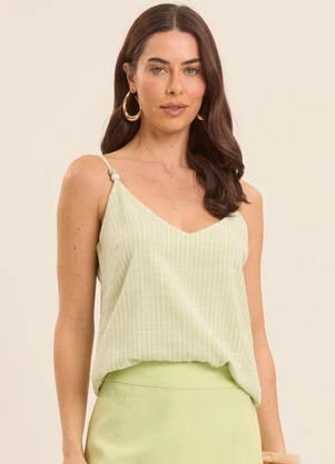 Doce Trama - Blusa de Manga Curta em Tricot Flamê Verde - DOCE TRAMA